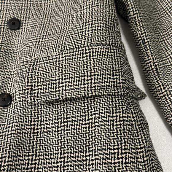 Faconnable Mens Overcoat 40US/50 Italy Black Herringbone 100% Wool Made in Italy - Picture 3 of 10